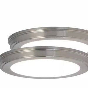 13 in. Brushed Nickel Selectable CCT Color Changing LED Round Ceiling Flush Moun